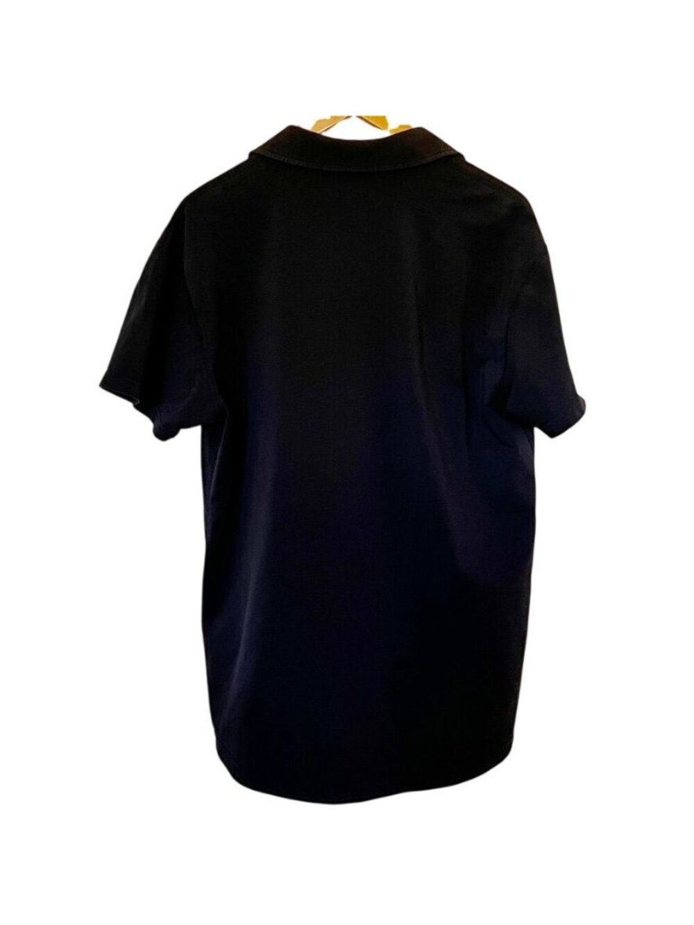 BYLT Mens Sz L Black Polo Premium LUX Fabric Stretch Drop Cut Hem Classic Staple - Picture 3 of 12